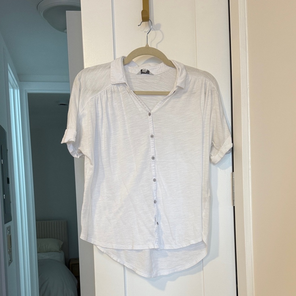 Lucky Brand White Button Down Tee